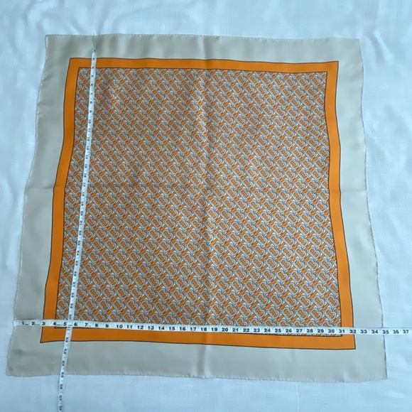 Burberry Monogram Silk Print Square Scarf 35”x35” - Picture 8 of 16